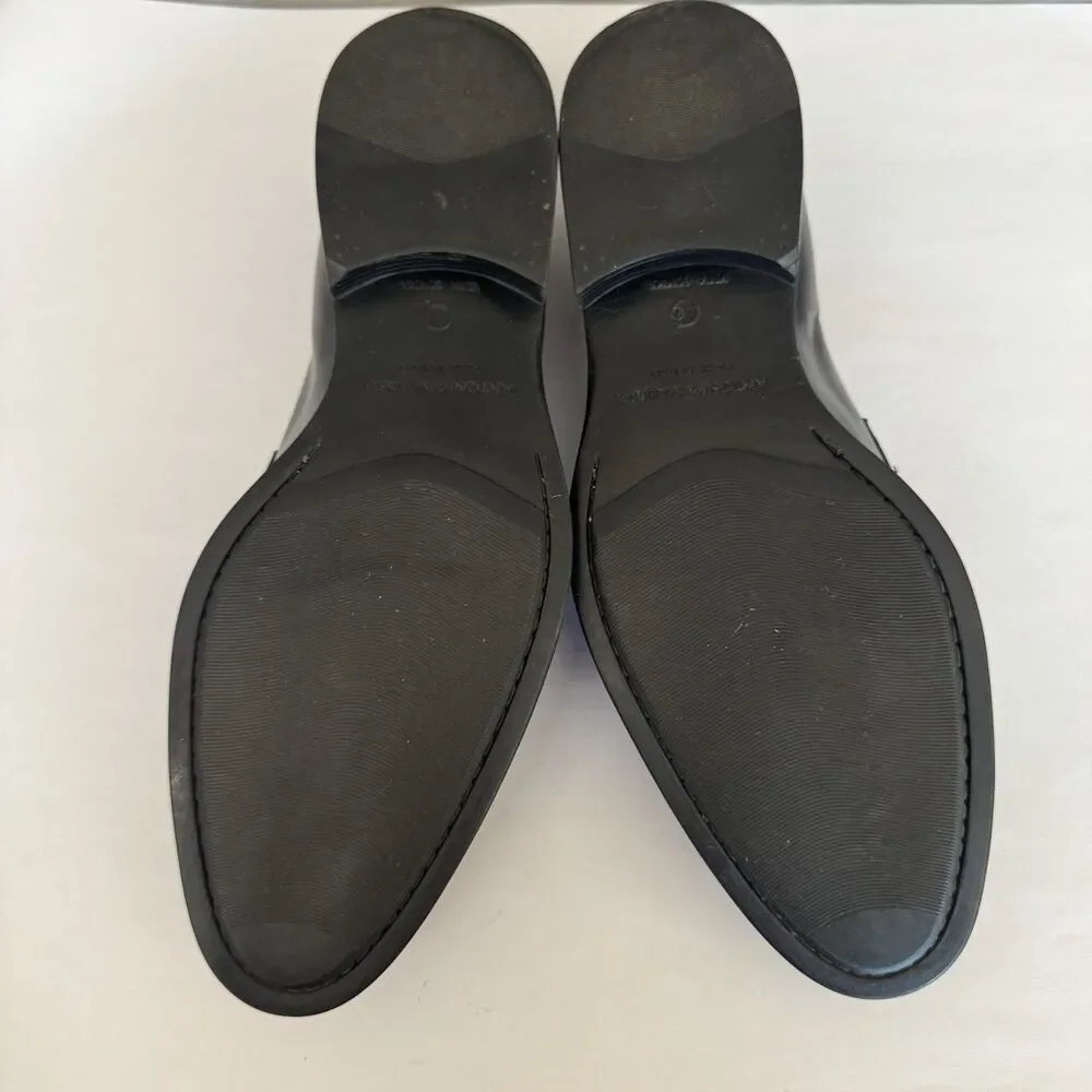 Antonio Maurizi Black Leather Penny Loafers Men EU 43 US 10-10.5 Preppy Casual‎